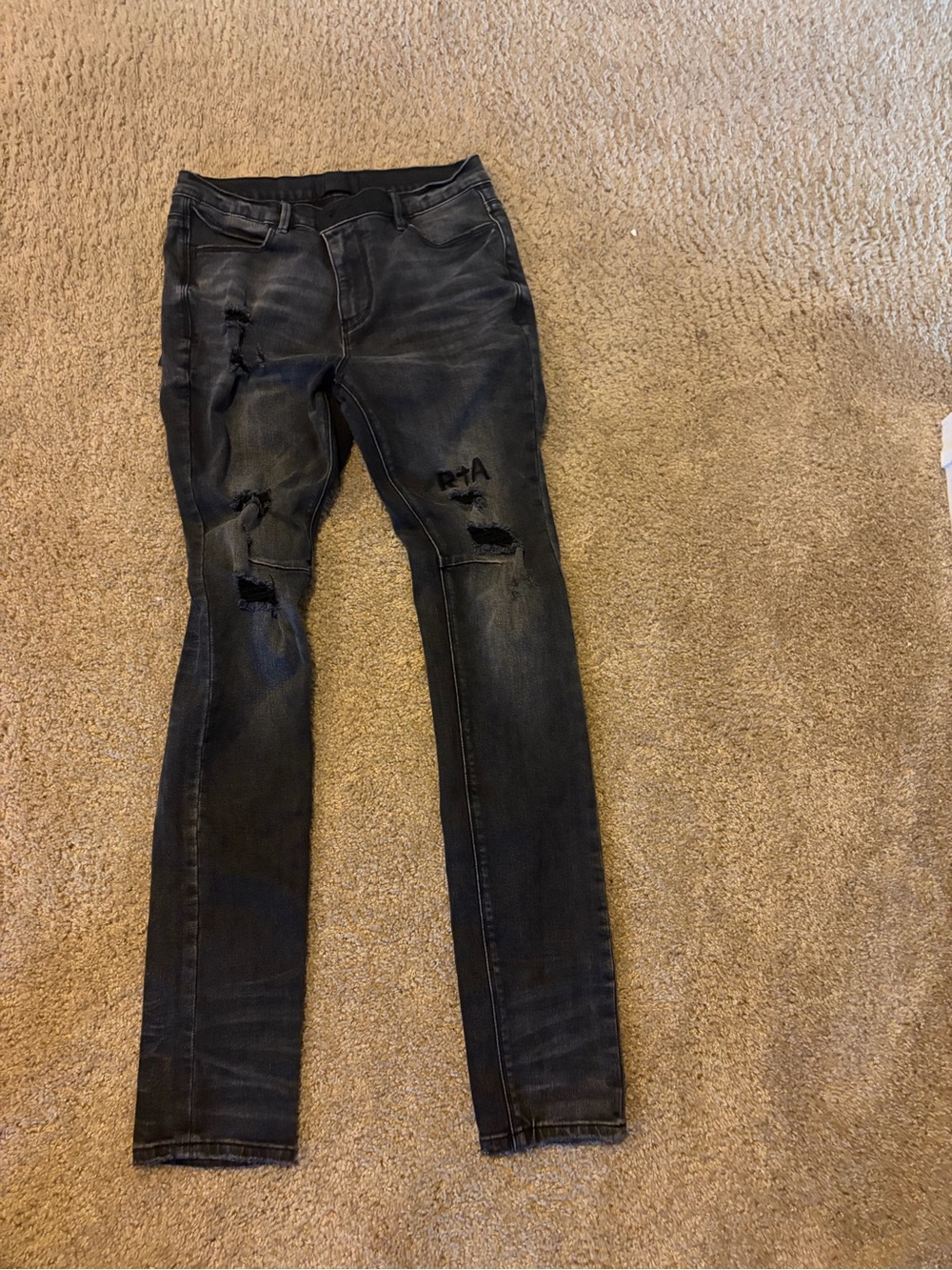 RtA Men’s Black Distressed Skinny Jeans
